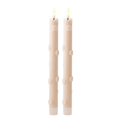 LED 3D Bloemen Kaars Zand RC - Set van 2
