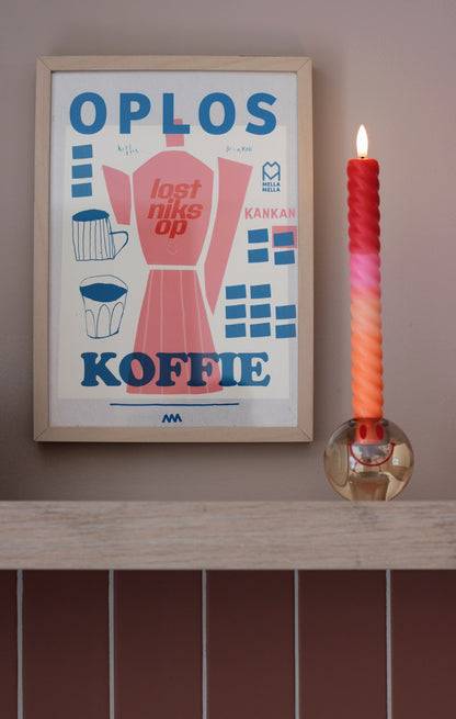 LED Swirl Kaars Red Orange RC - 1 stuk