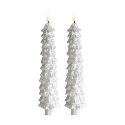 LED-Weihnachtsbaumkerze Silber FB - 2er-Set