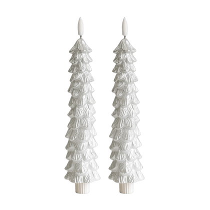 LED-Weihnachtsbaumkerze Silber FB - 2er-Set