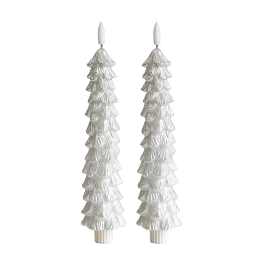 LED Kerstboom Kaarsen Zilver RC – Set van 2