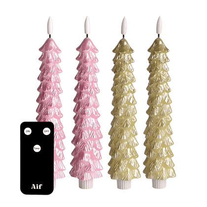 LED Kerstboom Kaarsenset RC - Goud & Roze
