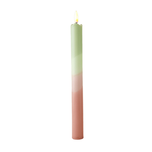 LED Pillar Kaars Grijs Groen RC - 1 stuk