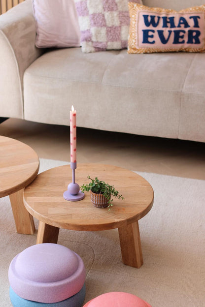 LED Pillar Kaars Smiley Pink - Set van 2