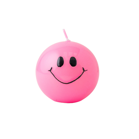 Smiley Kerze Pink