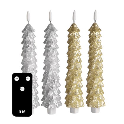 LED Kerstboom Kaarsenset RC - Zilver & Goud