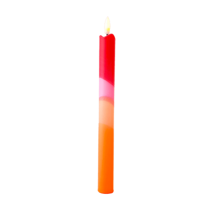 LED Pillar Kaars Red Orange RC - 1 stuk
