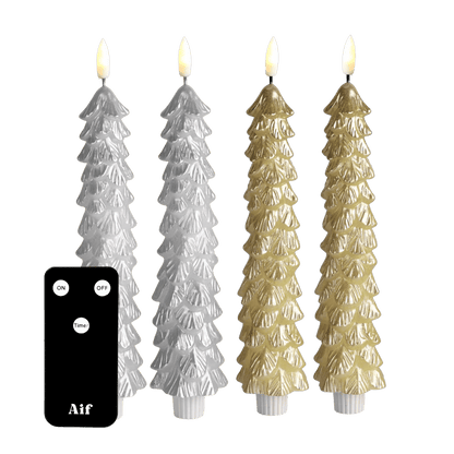 LED Kerstboom Kaarsenset RC - Zilver & Goud