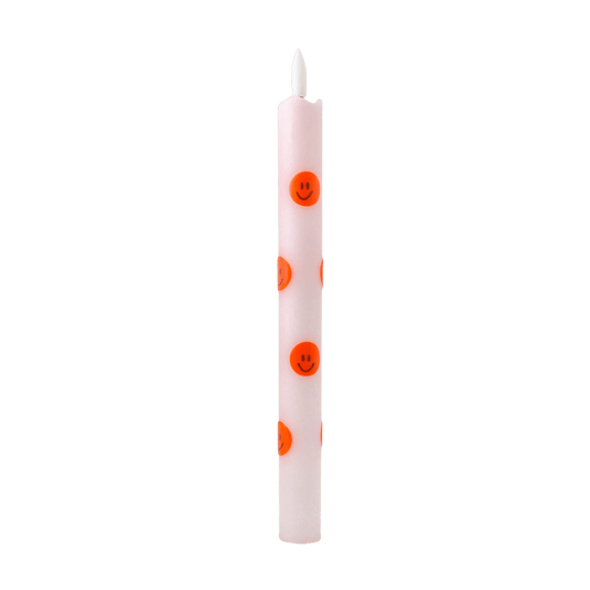 LED Pillar Kaars Oranje Smiles RC - 1 stuk