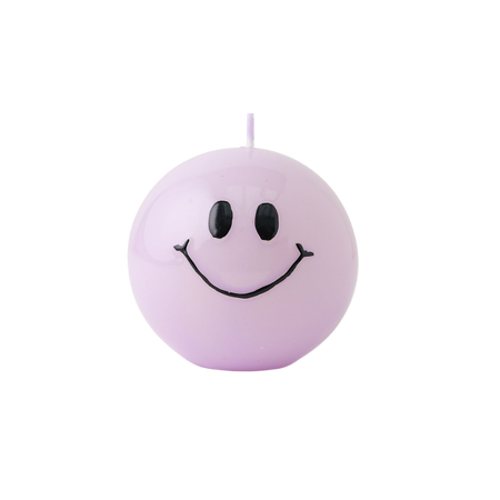 Smiley Kerze Lila