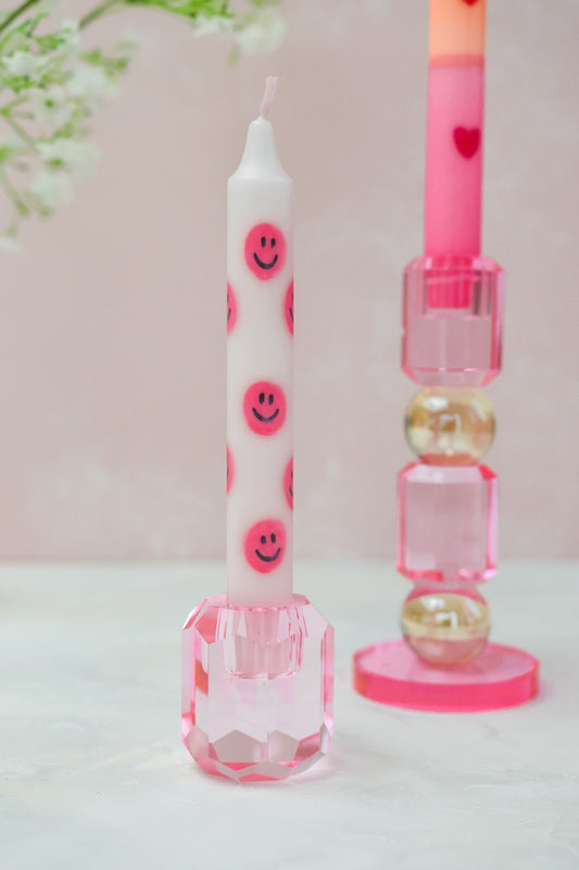 Kandelaar Crystal Roze
