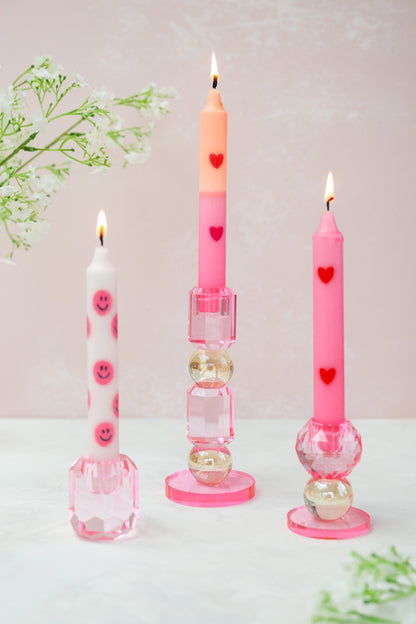 Kandelaar Crystal Roze
