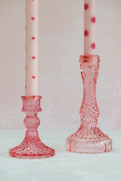 LED-Wachskerzen Herzen Pink mit Fernbedienung – 2er-Set