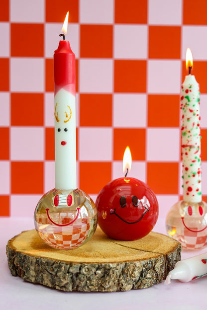 Kandelaar Happy Rood-Roze