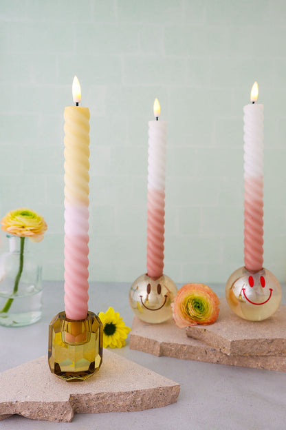 LED Swirl Kaars Pastel RC - 1 stuk