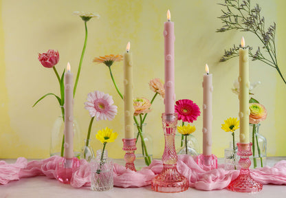 LED 3D Bloemen Kaars Roze RC - Set van 2