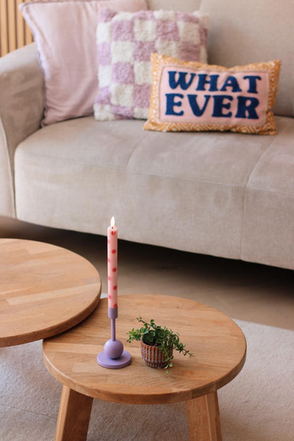 LED Pillar Kaars Smiley Pink - Set van 2