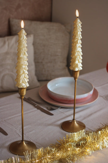 LED Kerstboom Kaarsen Goud RC – Set van 2