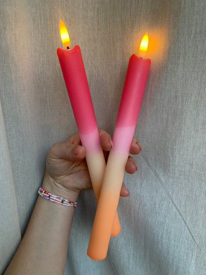 LED Pillar Kaars Red Orange RC - 1 stuk