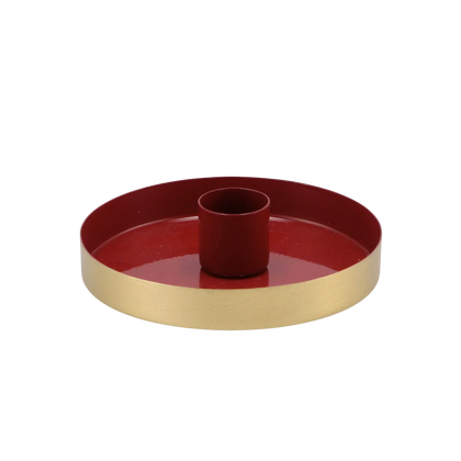 Kerzenständer Golden Circle Rot - 10 cm